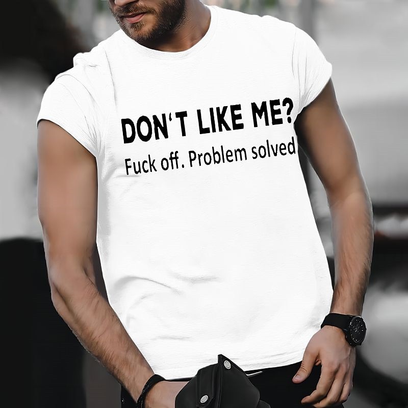 Men's Graphic Prints Funny Letter Print T Shirt Graphic Tee Cotton Short Sleeves Graphic Shirt Wine Black White Comfortable Tee Vacation Street Fashion Designer Clothing