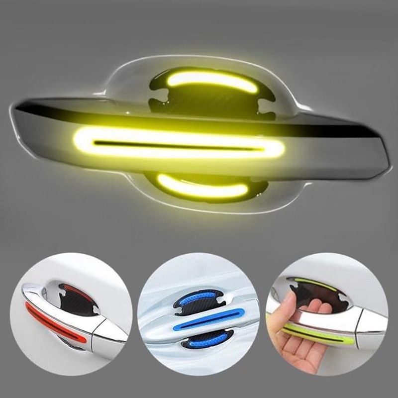 8PCS Decal Tape Open Stickers Car Door Auto Reflective 3D Universal Car Accessories Strips Safety