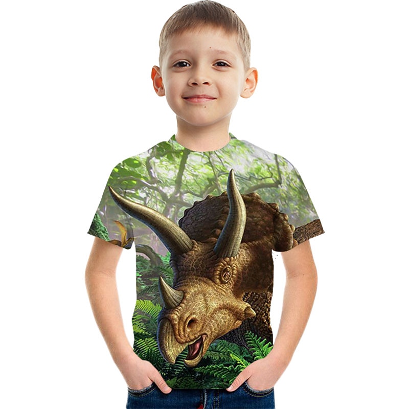 Fashion Letter Pattern Printed Short Sleeve T-Shirt Fashion 3D Printed Colorful Shirts For Boys And Girls