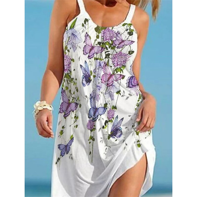 Women's Beach Dress Beach Wear Mini Dress Print Casual Modern Leopard Spaghetti Strap Sleeveless Loose Fit Outdoor Daily Pink Blue 2023 Summer Spring S M L XL3