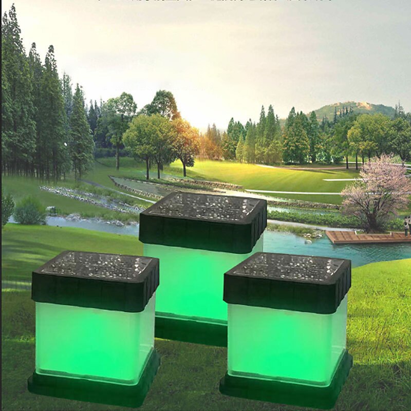 Solar Powered Square Stigma Lights Led Outdoor Waterproof Garden Villa Courtyard Landscape Fence Lights
