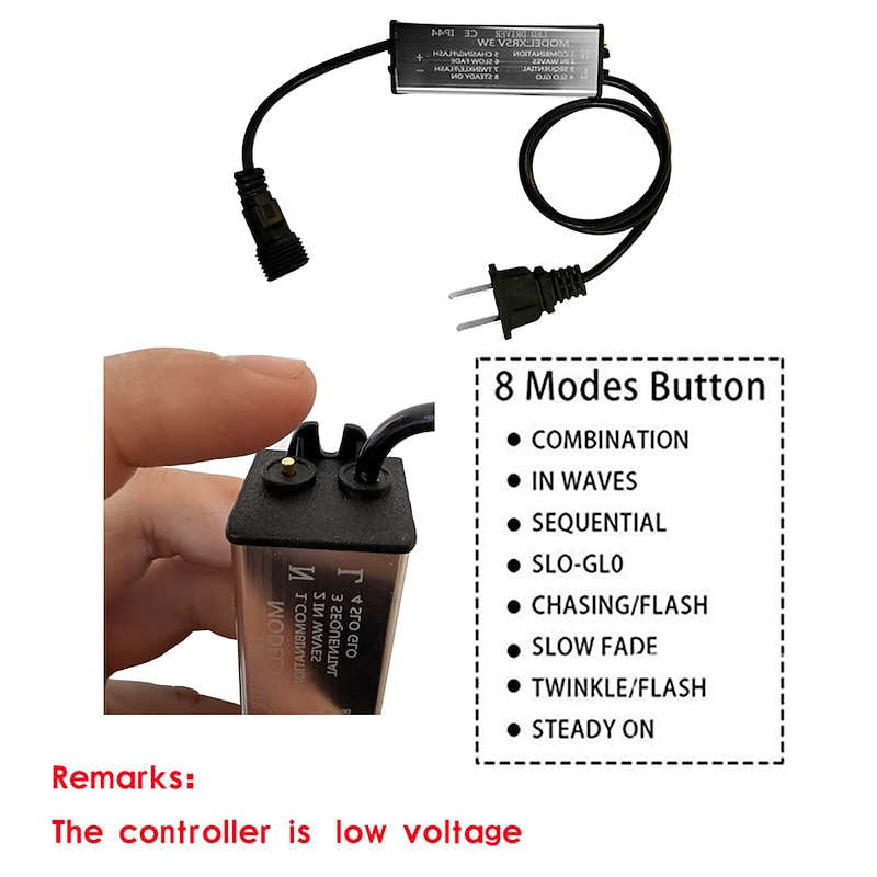 Rose Light String Flower Decorative Light 5M 20LED 9-Color Optional Simulation Outdoor Waterproof Power Supply 8-Mode Memory Control Garden Decorative Light Party Atmosphere Light EU  US  1 set3