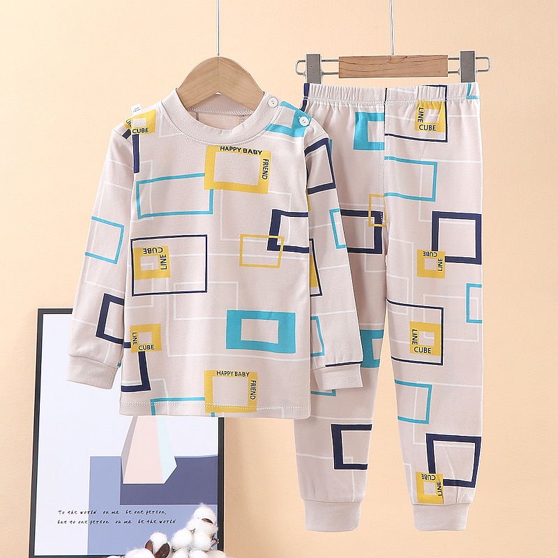 Kids Boys' 2 Pieces Sweatshirt & Sweatpants Set Long Sleeve children's crocodile underwear glasses children's square underwear big boy underwear rocket Animal Cartoon Summer Spring Daily Home 7-134