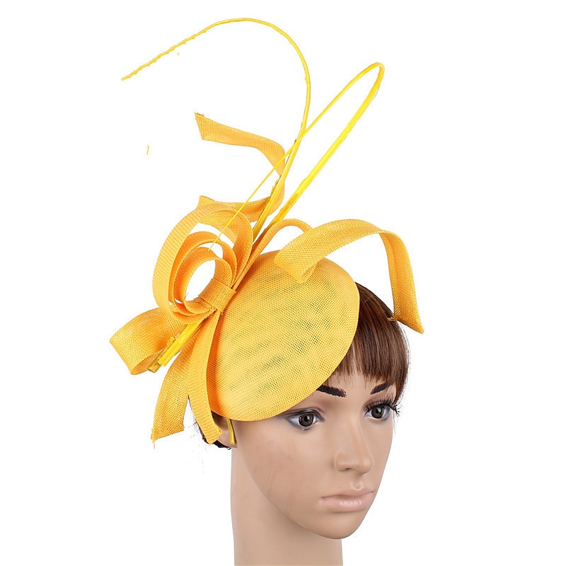 Fascinators Faux Linen Wedding Kentucky Cocktail Royal Astcot Fashion Vintage With Bowknot Headpiece Headwear dress to impress Race Day Dress2