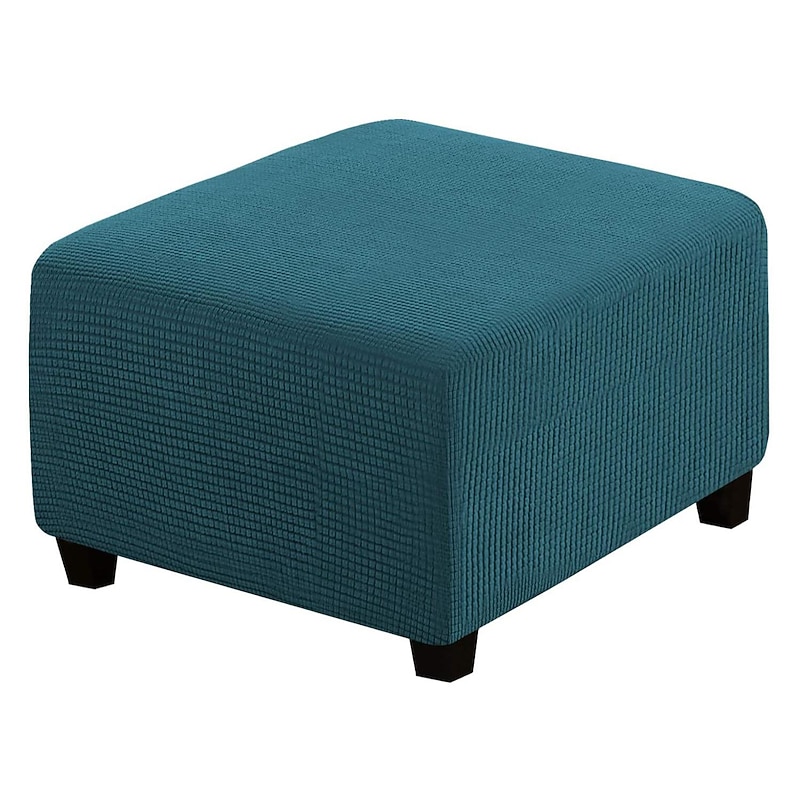 Stretch Ottoman Cover Square Ottoman Slipcovers Furniture Protector Folding Storage Stool Furniture Protector Soft Slipcover with Elastic Bottom2