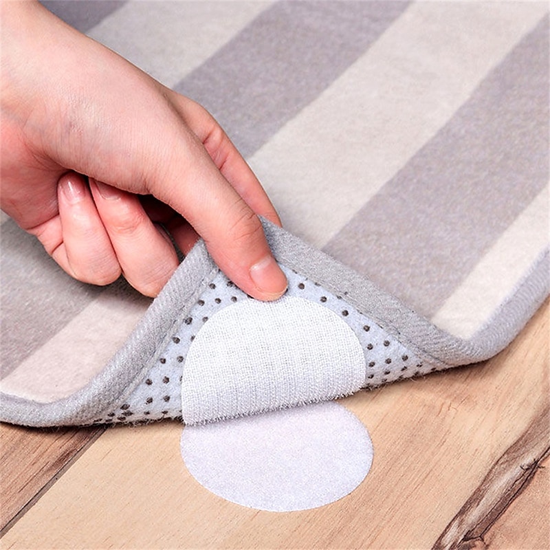 20PCS 30mmAnti Curling Carpet Tape Rug Gripper Velcro Secure the Carpet Sofa and Sheets in Place and Keep Corners Fla2