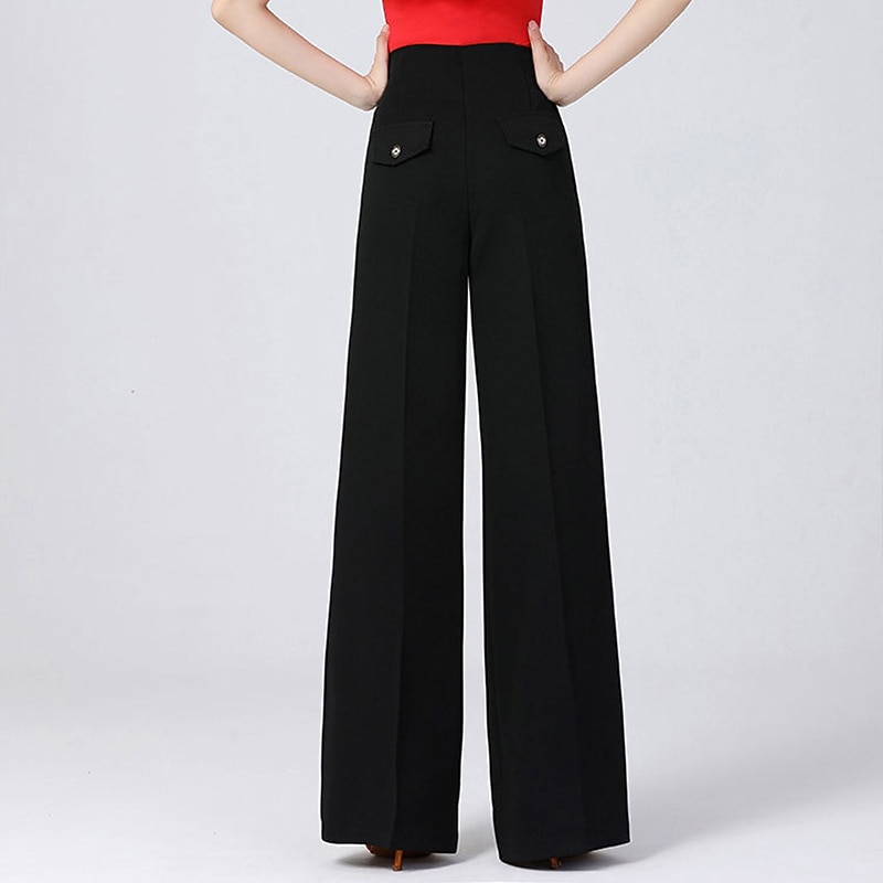 Latin Dance Ballroom Dance Pants Pure Color Splicing Women's Performance Training High Spandex3