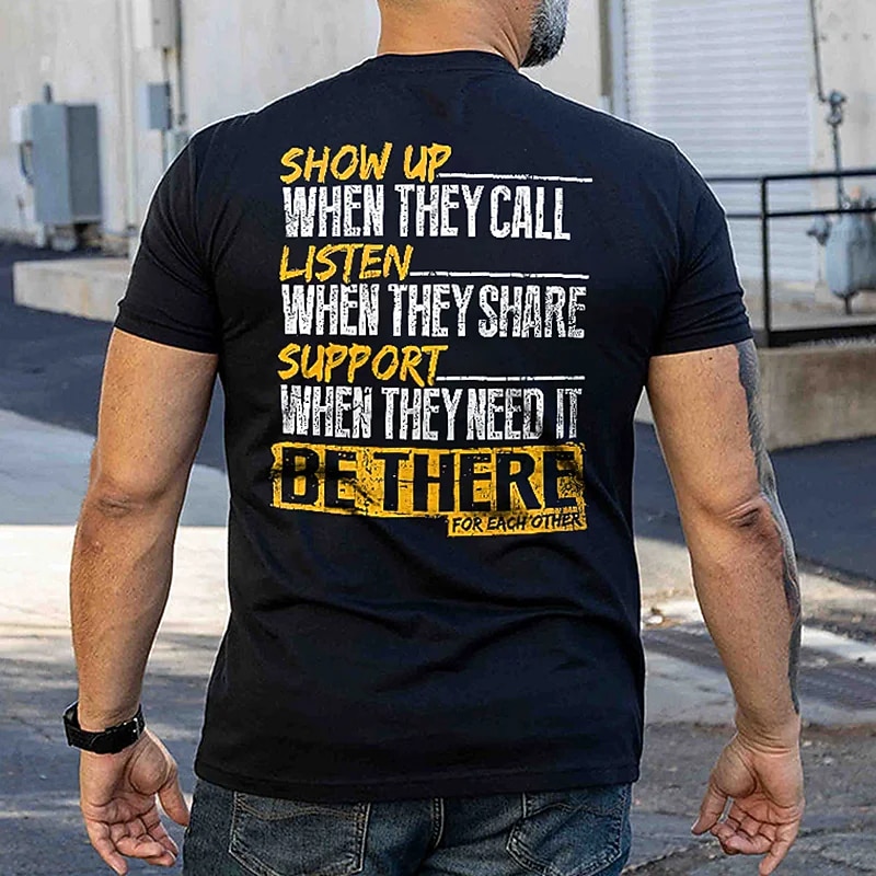 Men's Plus Size Big Tall T shirt Tee Tee Crewneck Black Dark Blue Short Sleeves Outdoor Going out Sports Tops Print Basic Graphic Letter Clothing Apparel Cotton Blend Streetwear Stylish Casual