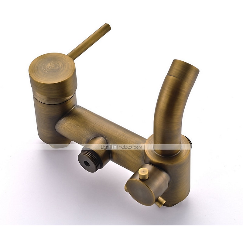 Vintage Shower Faucet Set 8" Shower Head, Shower System Retro Rainfall Head Antique Copper Shower System with Shower Handheld Sprayer, Brass Valve Bath Shower Mixer Taps4