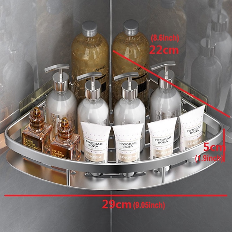 Shower Caddy Corner Shower Caddy,Triangle Towel Shower Storage Rack Corner Shelves Wall Mounted Shampoo Holder No Drill Adhesive Bathroom Shelf Organizer2