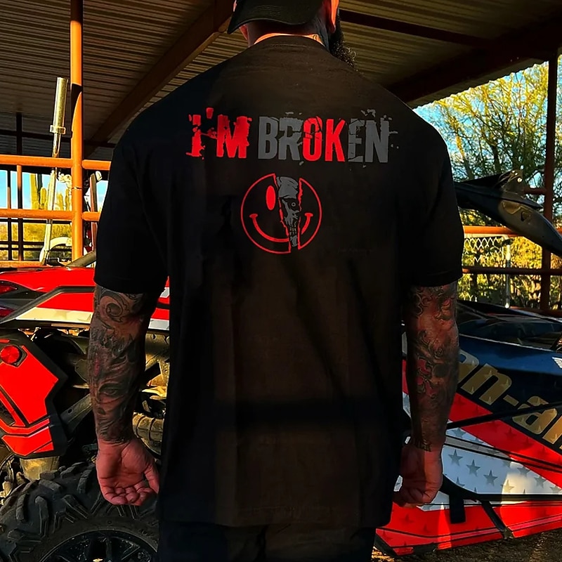 Men's Plus Size Big Tall T Shirt Tee Crewneck Black White Blue Short Sleeves Outdoor Going out Sports Tops Print Basic Graphic Letter Clothing Apparel Cotton Streetwear Stylish Casual2