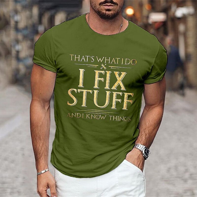 Men's Graphic Prints Letter Print Hobby T Shirt Graphic Tee Cotton Short Sleeves Graphic Shirt Wine Black Navy Blue Comfortable Tee Vacation Street Fashion Designer Clothing4