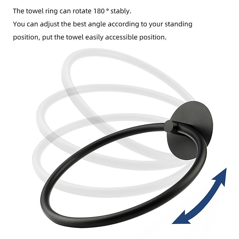 Towel Ring for Bathroom, Self-adhesive Hand Towel Holder Wall Mounted,304 Stainless Steel Bath Towel Hanger/Round Hand Towel Rack Perfect for Bathroom, Sink, Kitchen3