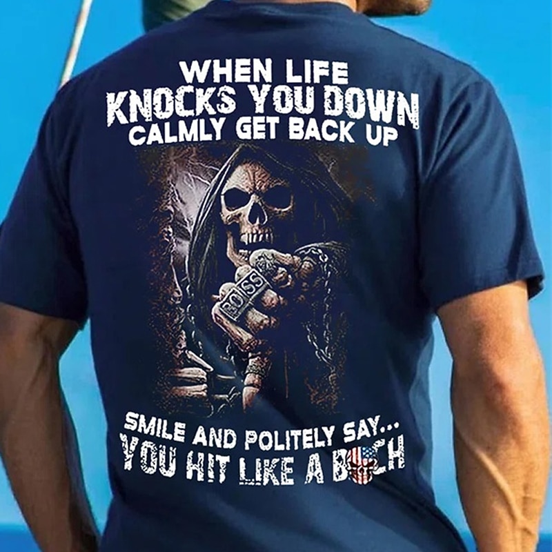 Men's Graphic Skull T Shirt Tee Short Sleeve T shirt 3D Print Crew Neck Shirt Vintage Fashion Designer Outdoor Casual Daily Black Blue Army Green Spring & Summer Clothing Apparel S M L XL 2XL 3XL3