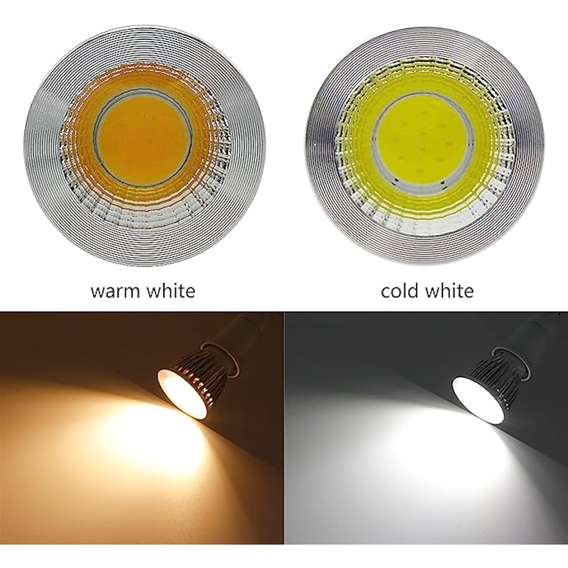 9pcs 12W LED Light Bulb Spotlight 1200lm E14 E26 E27 GU10 GU5.3 COB Dimmable Warm White White Daylight Track Lighting (90W Halogen Equivalent)3