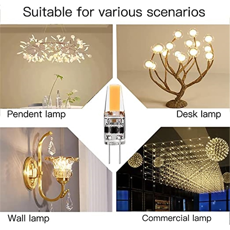 10pcs G4 LED Dimmable Bulb AC/DC12-24V 2w 3w 1505 COB LED Light Replace Traditional of Halogen Bulb for Spotlight Chandelier2