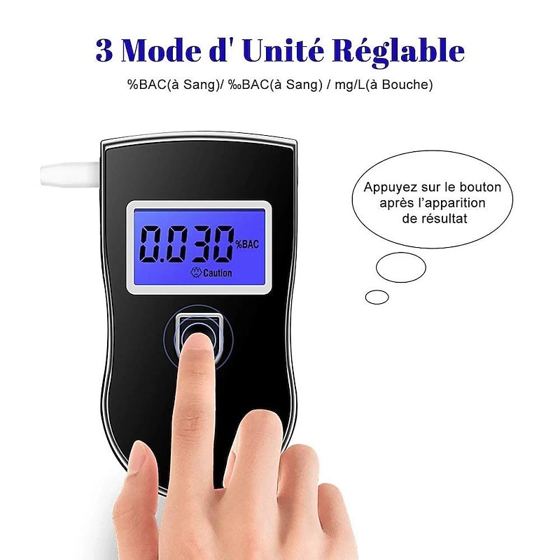 Professional Digital Breath Alcohol Tester Breathalyzer Analyzer Detector Practical AT8183