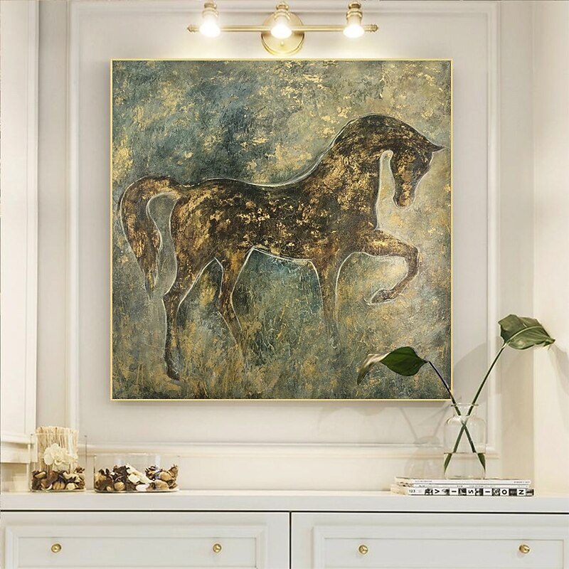 Oil Painting Handmade Painting Hand Painted Wall Art Abstract Horse Canvas Painting Home Decoration Decor No Frame Painting Only3