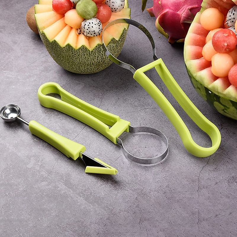 4 in 1 Melon Cutter Scoop Fruit Carving Knife Fruit Cutter Dig Pulp Separator Kitchen Gadgets Acces4