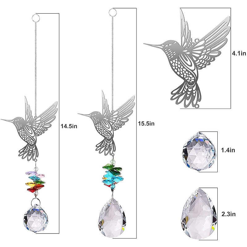 suncatcher hummingbird crystal sun catcher crystal pendant lighting pendant garden prism ball decoration2