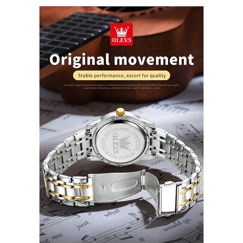 OLEVS Quartz Watch for Men Luxury Diamonds Gold Watch Waterproof Luminous Stainless steel Business Men's Quartz Watch Mens Watch3