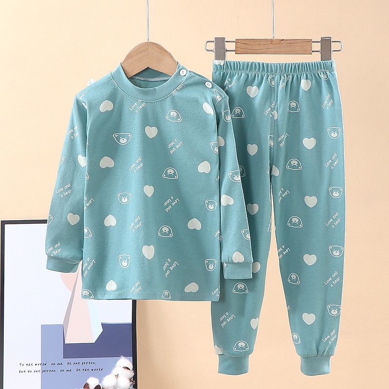Kids Boys' 2 Pieces Sweatshirt & Sweatpants Set Long Sleeve children's crocodile underwear glasses children's square underwear big boy underwear rocket Animal Cartoon Summer Spring Daily Home 7-132
