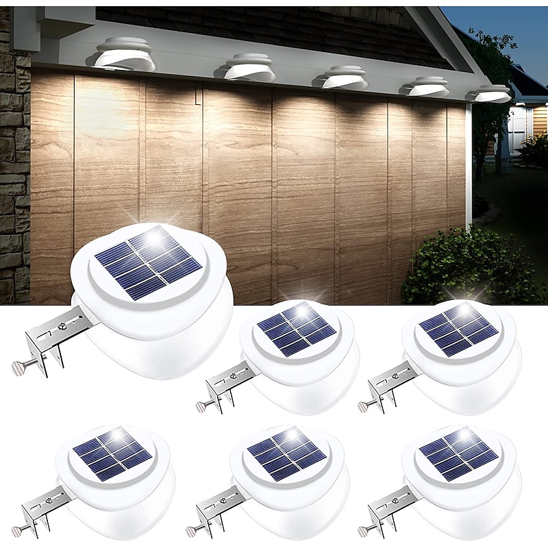 1/4/6pcs Solar Gutter Lights Outdoor Waterproof Solar Fence Light for Deck Access Courtyard Porch Driveway Garage Stair Wall Landscape Decoration Lighting Solar Night Light2