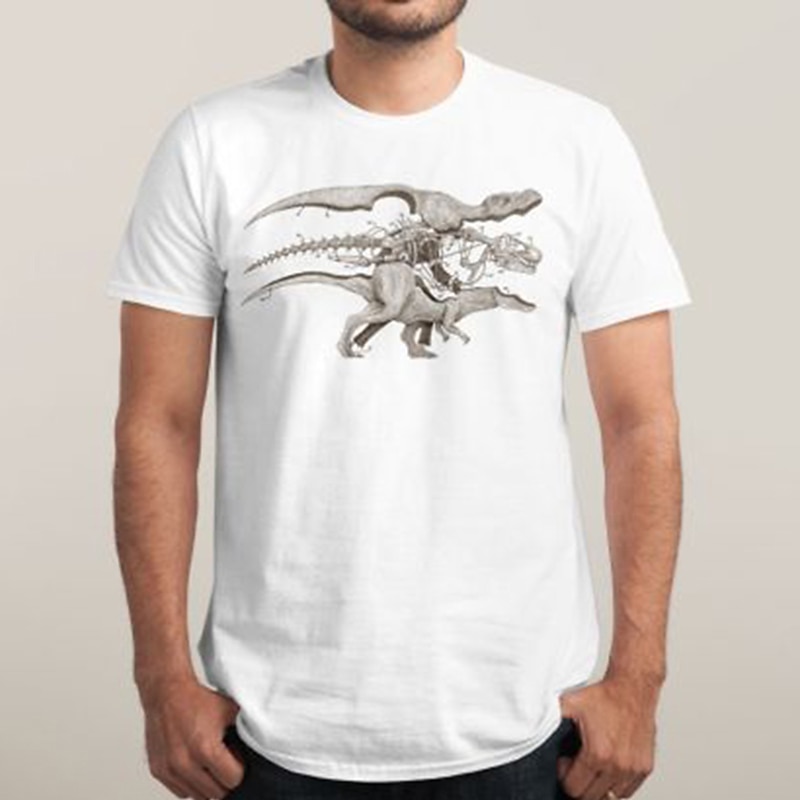Men's Plus Size Big Tall T shirt Tee Tee Crewneck White Short Sleeves Outdoor Going out Print Dinosaur Graphic Prints Clothing Apparel Cotton Blend Streetwear Stylish Casual
