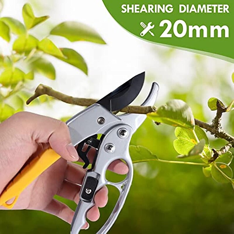 Garden Clippers, German Pruners, Ratchet Pruning Shears, Work 3 Times Easier, Gardening Tools, For Trimming Rose, Floral, Tree, Live Plants, Sharp Garden Scissors, Arthritis Weak Hand Snips2