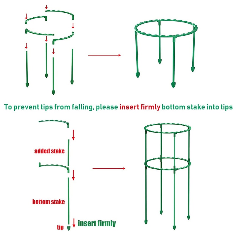 DIY Tomato Cages Plant Support CagesAssembled Multi -layer Adjustable Garden Trellis for Vegetables Fruits Climbing Plants Pots Flowers Vines3