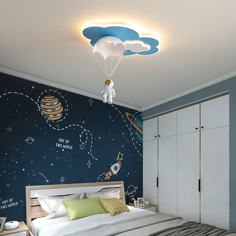 Dimmable LED Ceiling Lamp for Children's Room, Creative Simplicity Clouds Airplane Light Bedroom Cartoon Ceiling Light Fixture with Remote3