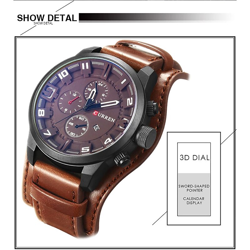CURREN Men's Watches Top Brand Luxury Fashion&Casual Business Quartz Watch Date Waterproof Leather Strap Wristwatch Relogio Masculino2