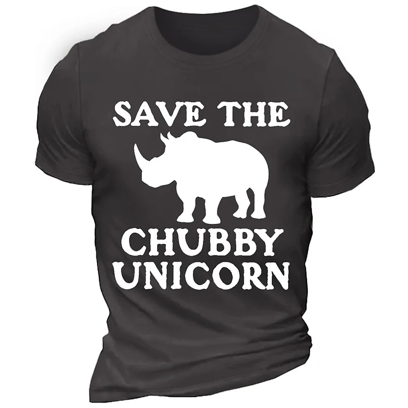 Men's Animal Letter Graphic Prints Rhinocero T Shirt Graphic Tee 100% Cotton Short Sleeve Graphic Shirt Black White Wine Comfortable Tee Vacation Street Fashion Designer Clothing4