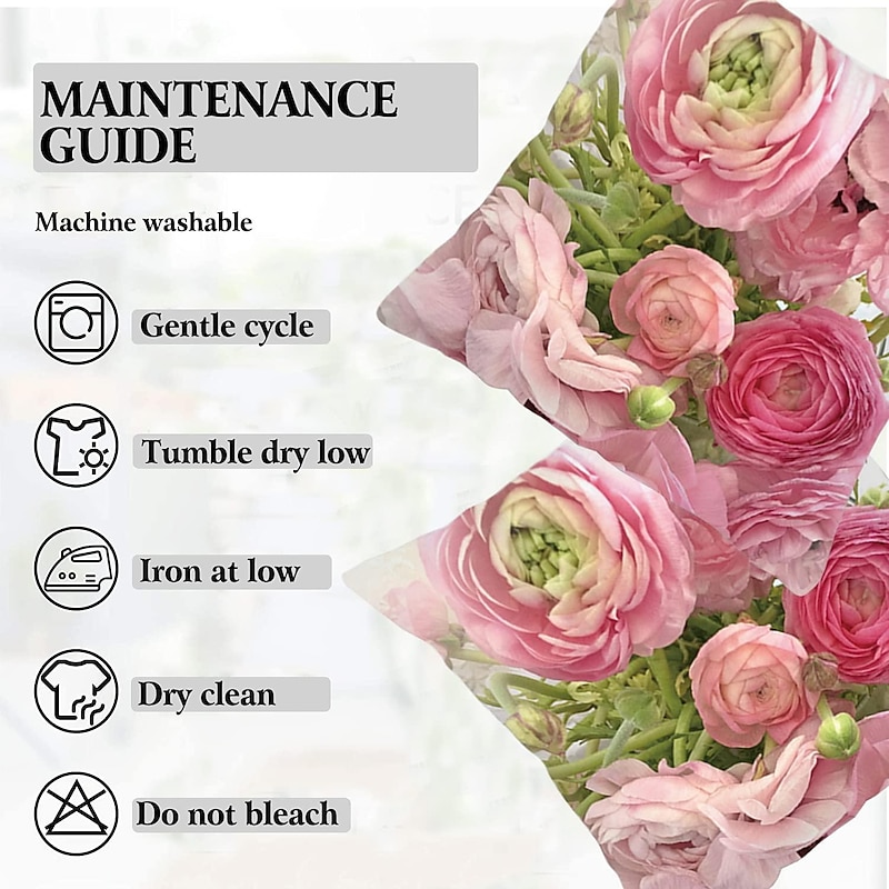 Flowers Double Side Pillow Cover 4PC Soft Decorative Square Cushion Case Pillowcase for Bedroom Livingroom Sofa Couch Chair2