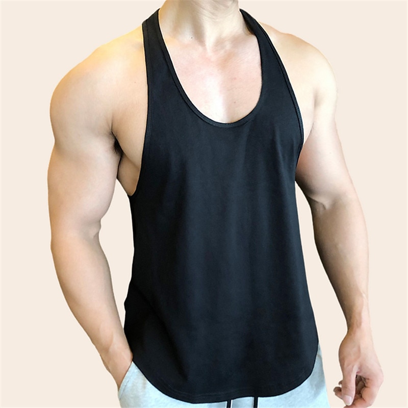 Men's Tank Top Vest Top Undershirt Sleeveless Shirt Sleeveless Crew Neck Summer Plain Fashion Designer Muscle Outdoor Going out Gym Black White Gray Top Tee for Men