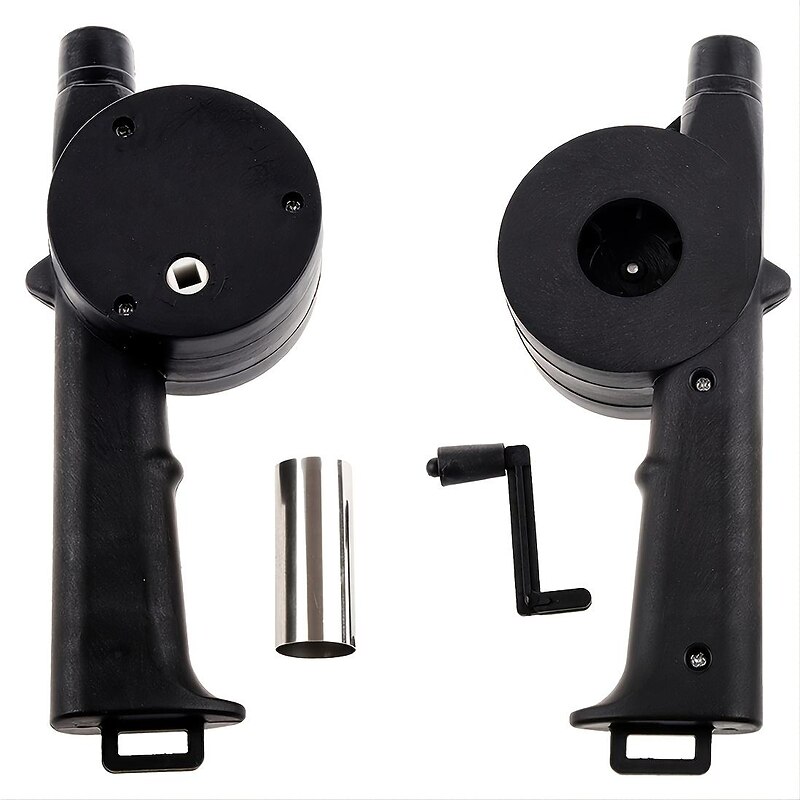 BBQ Fan, Air Blower, Fast Fire Starter, Portable Manual Hand Crank Bellows For Outdoor Picnic Camping Cooking, Barbecue Charcoal Grills Accessories4