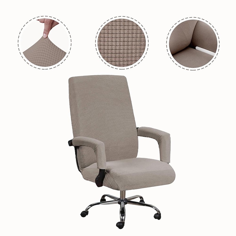 Elastic Office Chair Cover Computer Chair Cover Modern and Simple Fleece Cover Computer Chair Cover Armrest Seat Cover2
