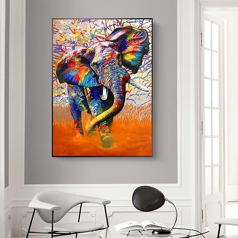 1pc African Elephant Wall Art Posters And Prints Wild Elephant Graffiti Art Prints Decorative Painting For Home Living Room Office (Without Frame)3