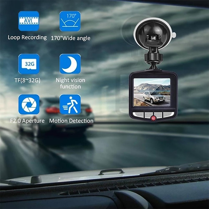 1080p New Design / Full HD Car DVR 150 Degree Wide Angle 2.4 inch IPS Dash Cam with Night Vision / motion detection / Loop recording Car Recorder2