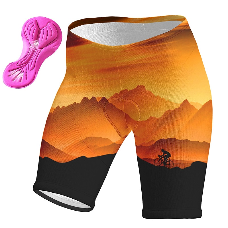 Women's Graphic Cycling Shorts Bike Padded Shorts / Chamois Bottoms Mountain Bike MTB Road Bike Cycling Sports 3D Pad Cycling Quick Dry Moisture Wicking Pink Orange Spandex Clothing Apparel Bike Wear4