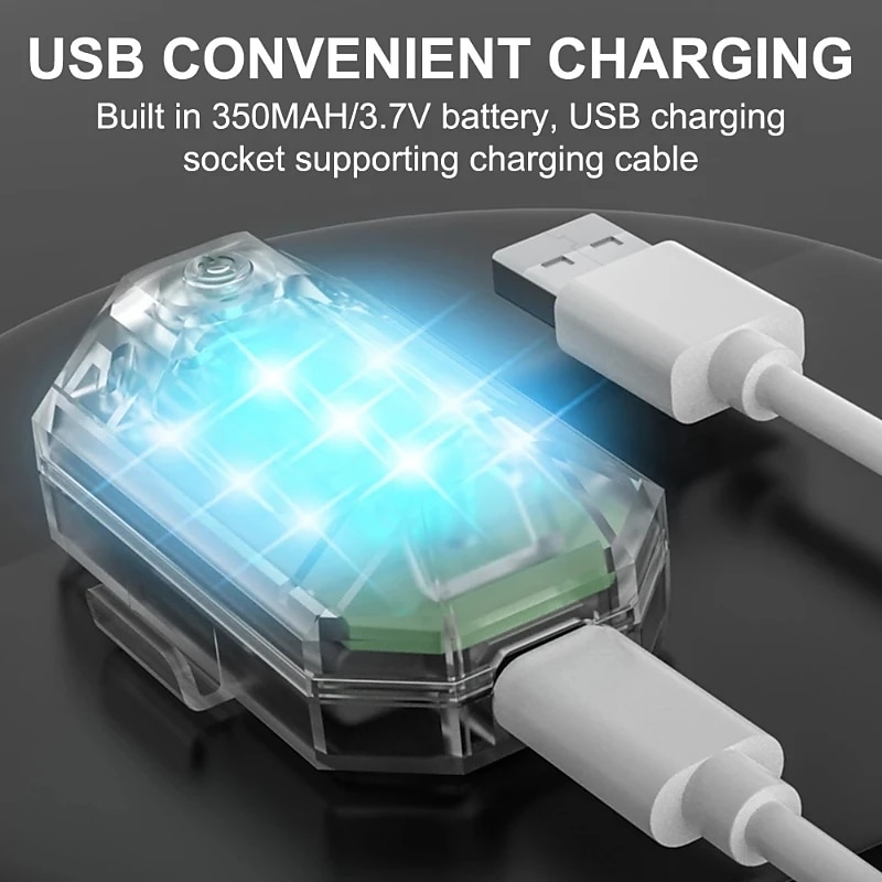 Wireless LED Drone Strobe Light for Motorcycle Car Bike Remote Control Anti-collision Warning Light Signal Light USB Charging4