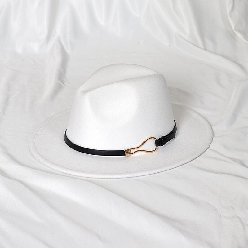 Hats Wool Acrylic Fedora Hat Formal Wedding Cocktail Royal Astcot Simple Retro With Metallic Buckle Pure Color Headpiece Headwear2