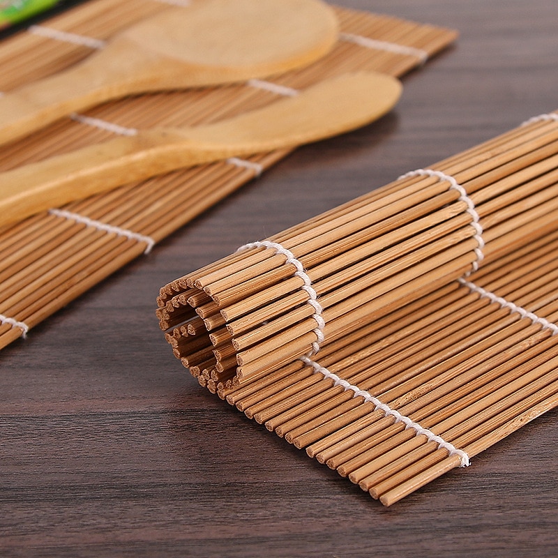 9pcs/set DIY Bamboo Sushi Maker Set Sushi Curtain Rice Sushi Making Kits Roll Cooking Tools Chopsticks Spoon Sushi Blade4