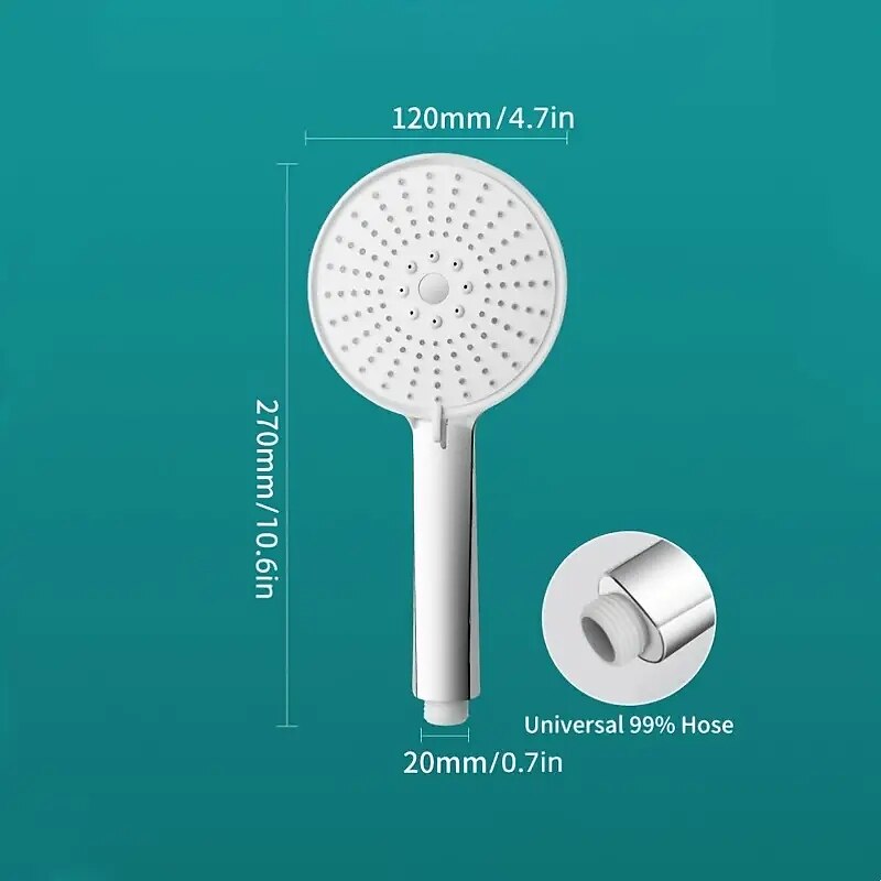 5 Mode Shower Head High Pressure Handheld Spray, with Stop Button Adjustable High-Pressure Water Saving, Shower Bathroom Accessories, Large Panel Electroplating Five-speed Showerhead4