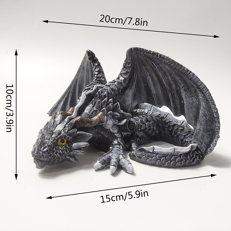 Big Squatting Dragon Sculpture, Resin Gothic Dragon Statue, Handicraft, Outdoor Decoration2