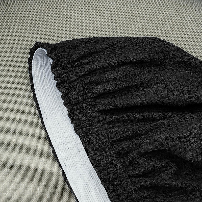 Waterproof Computer Office Chair Cover Stretch Rotating Gaming Seat Slipcover Elastic Corn Fleece Black Solid Color Soft Durable Washable3