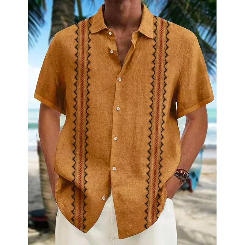 Men's Summer Shirt Casual Shirt Beach Shirt Graphic Prints Vacation Hawaiian White Yellow Blue Gray Short Sleeve Lapel Spring & Summer Clothing Apparel Print