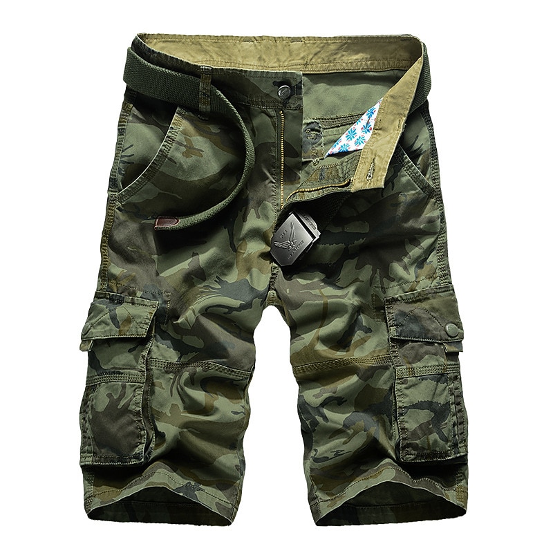 Men's Cargo Shorts Camo Shorts Tactical Pants Shorts Multi Pocket Camouflage Comfort Breathable Outdoor Daily Going out Fashion Streetwear ArmyGreen Khaki2