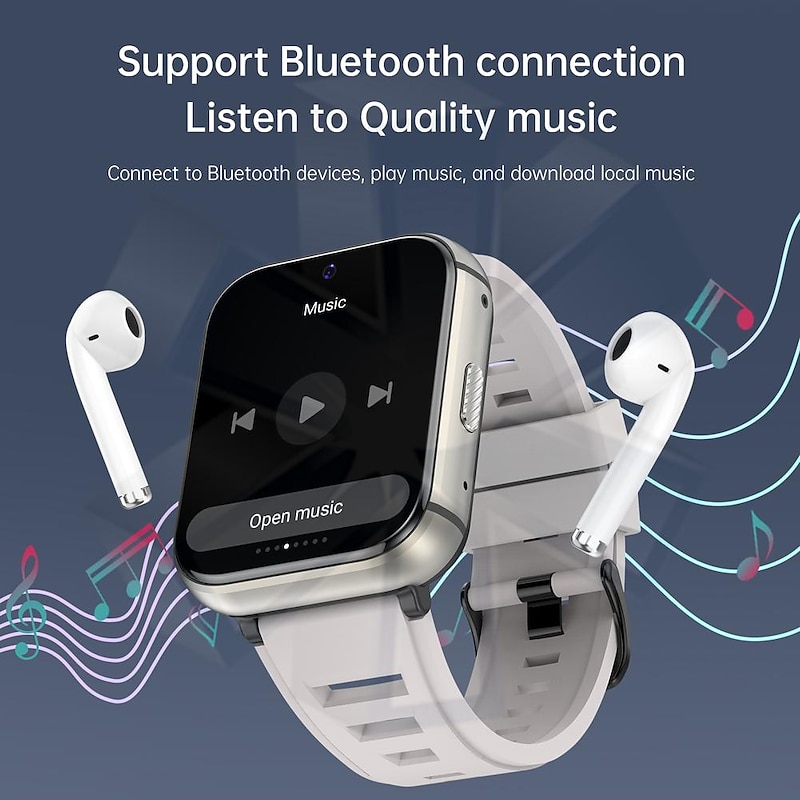 696 PG668 Smart Watch 2.08 inch 4G LTE Cellular Smartwatch Phone Bluetooth 4G Pedometer Activity Tracker Heart Rate Monitor Compatible with Android iOS Women Men GPS Hands-Free Calls Media Control IP4