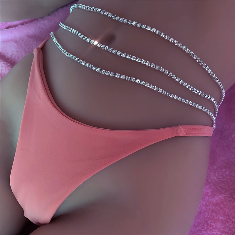 Dance Accessories Dance Costumes Exotic Dancewear Waist Accessory Rhinestone Glitter Metal Chain Women's Performance Training High Alloy2